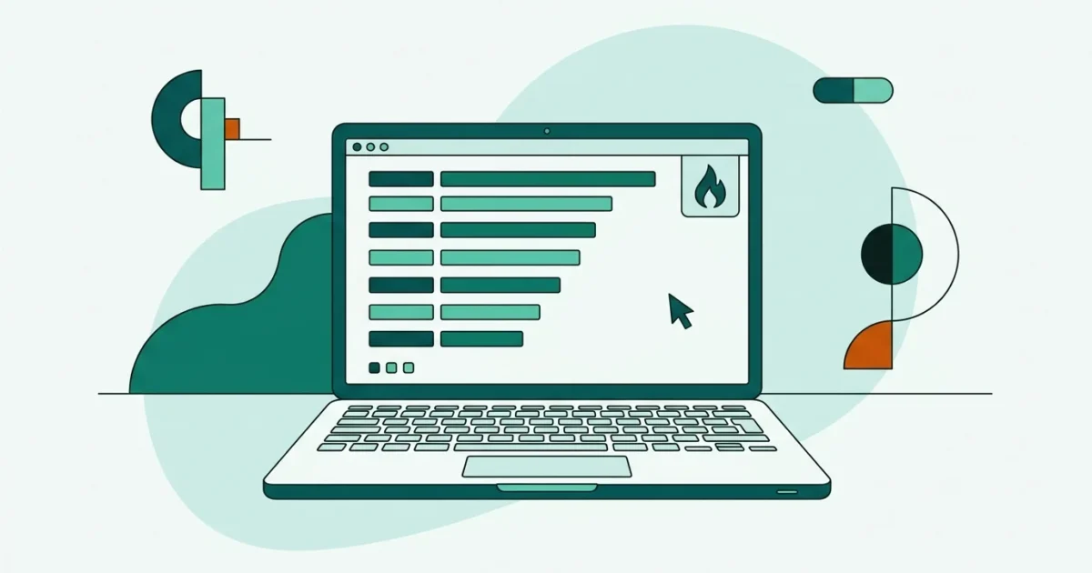 Illustration eines Laptops mit sortierter Ergebnisliste als Symbol für ein Gasvergleichsportal